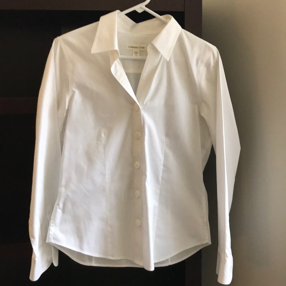 White crisp fitted blouse